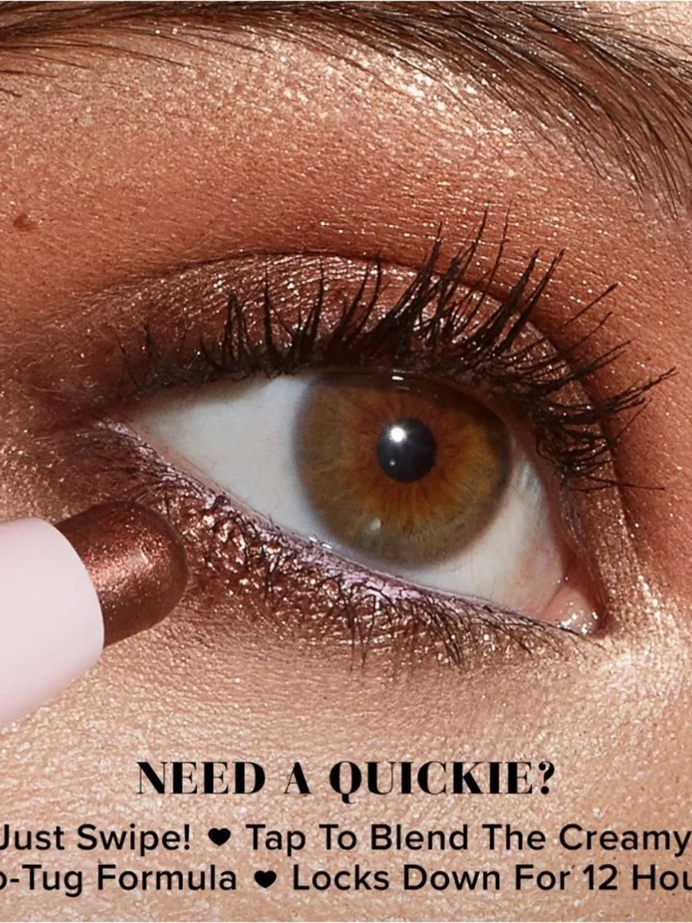 Too Faced Pink Metallic Eyeshadow Stick with Champagne Shimmer
